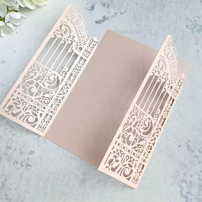 MillaSaw Soft Pink Laser Cut Gate Invitation - Image 2