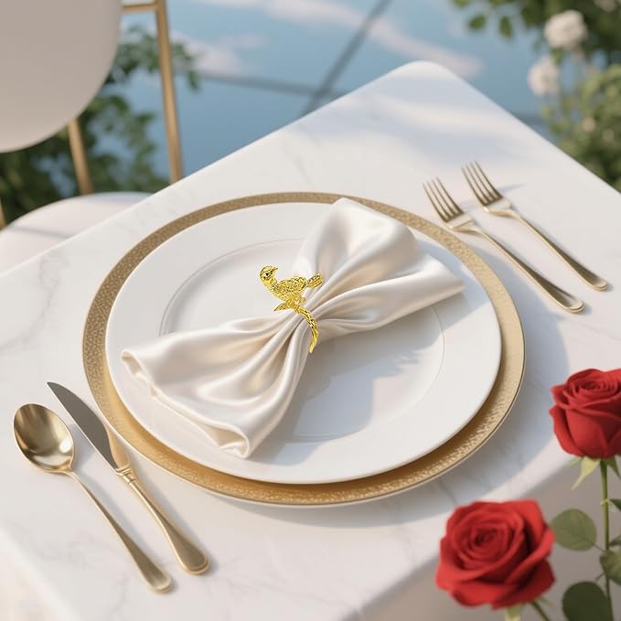 Napkin Rings Set of 8 Gold Bird Napkin Rings - Image 6