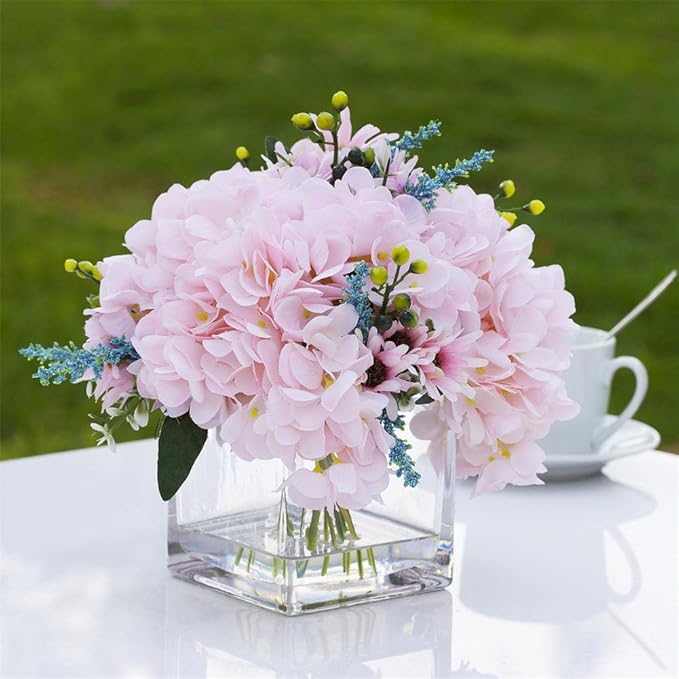 Enova Floral Set of 4 Cube Glass Vase, Floating Candle Holders, Table - Image 5