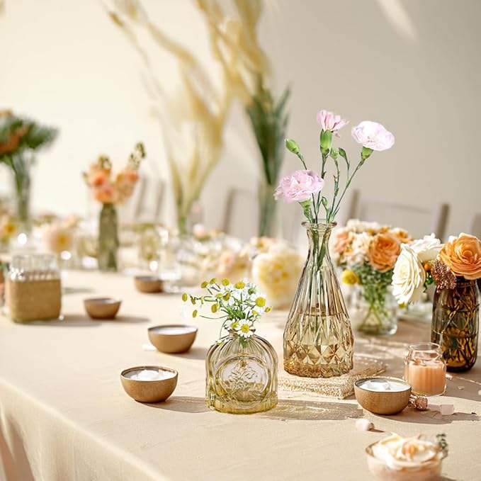 Amber Glass Bud Vases Set of 12, Small Vases in Bulk - Image 2
