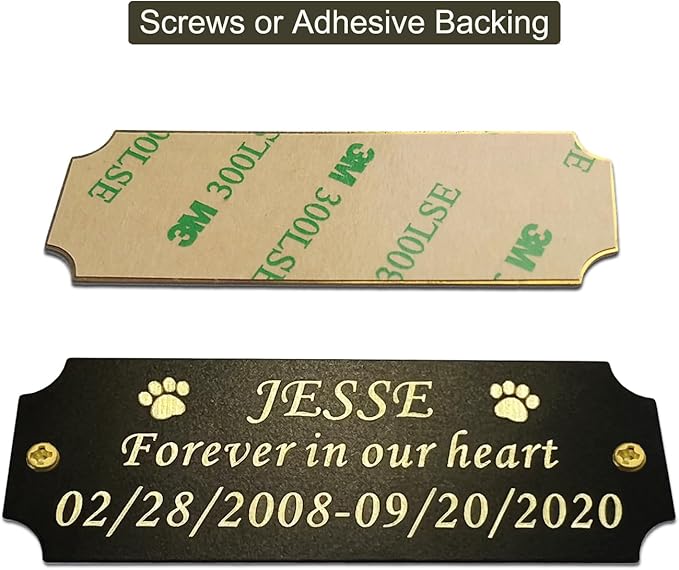3" W x 1" H Personalized Custom Engraved Solid Brass Plate Frame Name Label Art - Image 3