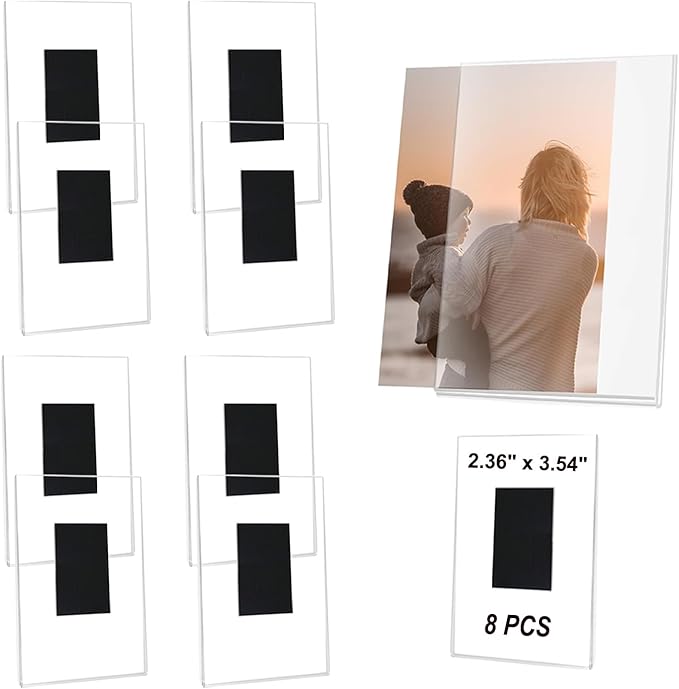 8 Pcs Magnetic Picture Frames for Refrigerator 2.36 x 3.54 Inch, Acrylic - Image 6