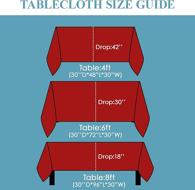 VidaFete 2 Pack 90 * 132inch Rectangle Table Cloth Polyester, Stain Wrinkle - Image 2