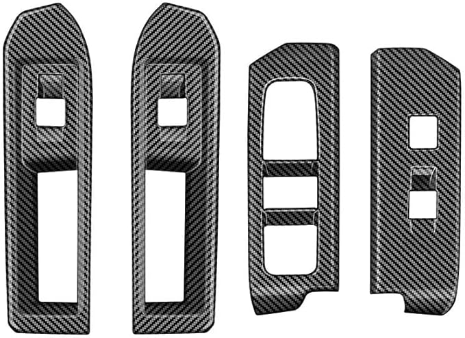 4pcs Carbon Fiber Style Front Rear Doors Window Glass Lift Switch Panel Cover by Deebior