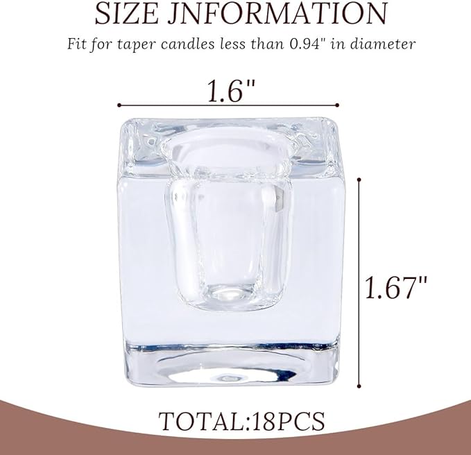 Glass Candlestick Holders Bulk for Taper Candles, Church and Wedding - Image 2