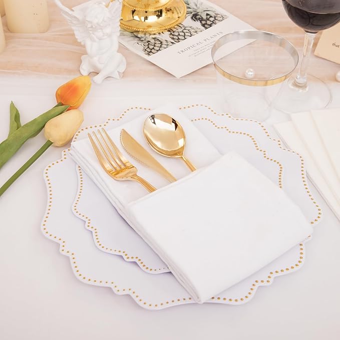 COLOSUS 175pcs Plastic Party Plates Disposable Plastic Dinnerware set. 25guests - Image 9