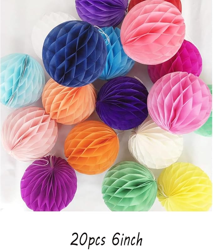 20pcs Honeycomb Flower Balls Party Honeycomb Balls Decoration Paper Flower - Image 4