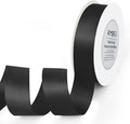 Solid Color Double Faced Black Satin Ribbon 1" x 25 Yards Ribbons Use by KMERLIFE