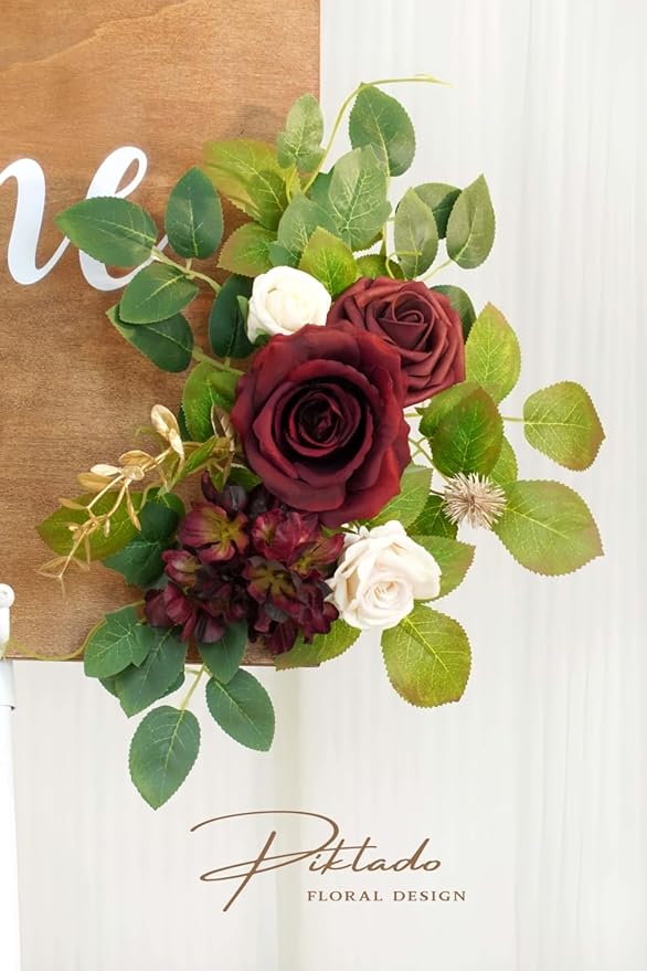 Wedding decor Welcome Sign Flower Backdrop Garland - Image 8