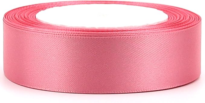 Rose Gold Solid Satin Ribbon 1 Inch 25 Yards Solid Polyester Fabric Ribbon - Image 3