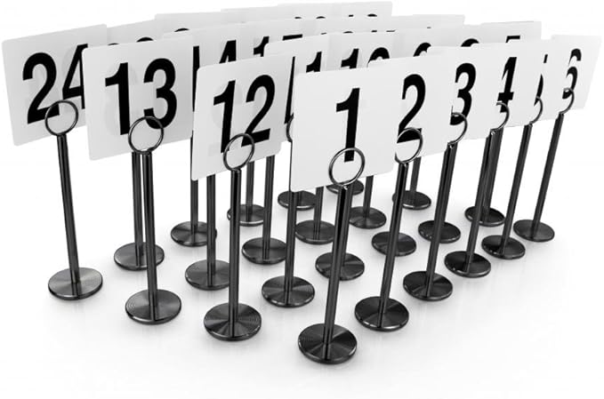 New Star Foodservice 27693 Ring Clip Table Number Card Holders, w/Number Cards by NewStarFoodservice