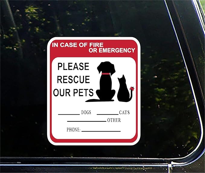 in Case of Fire or Emergency Please Rescue Our Pets Stickers – Pet Alert Safety - Image 5