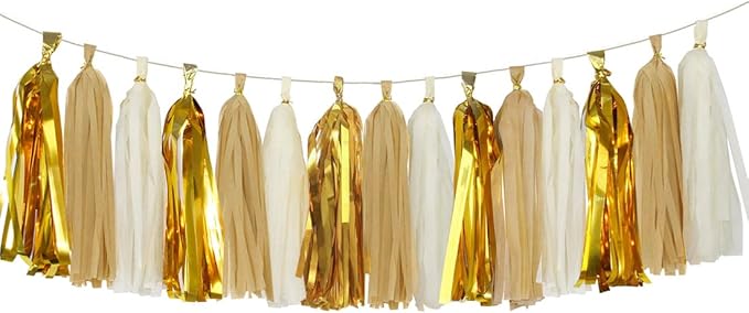 Shiny Tassel Garland Tissue Paper Tassels Banner Decoration by Aonor