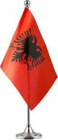 GentleGirl.USA Albania Table Flags Stick Small Mini Albania Flag Office Desk by GentleGirl