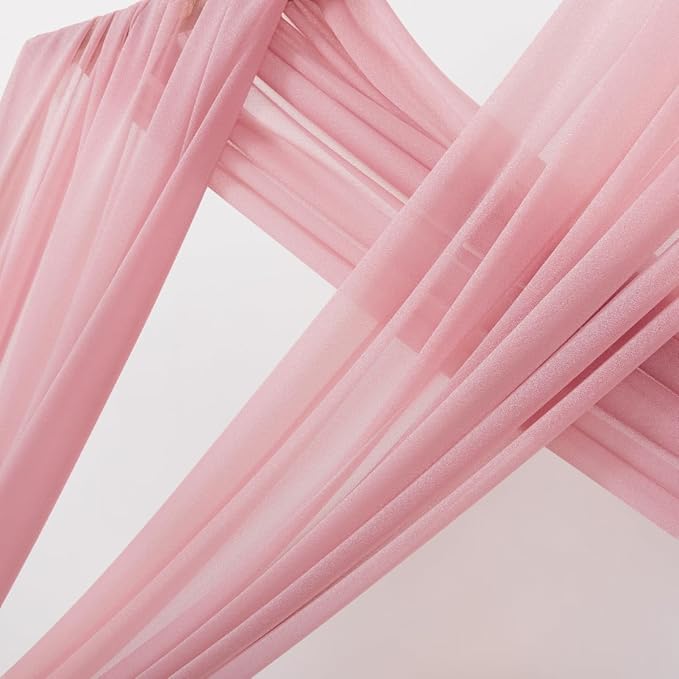 MLMC Dusty Rose Wedding Arch Draping Fabric 1 Panel 29" x 20 FT Extra Long - Image 3