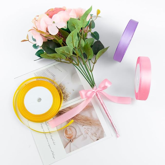 KMER LIFE 3/8 Inches x 25 Yards Navy Blue Satin Ribbon Solid Fabric Ribbons - Image 4