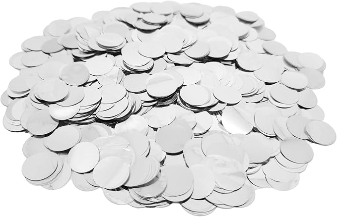 Silver Foil Confetti, Round Dots Foil Glitter Table Confetti, Sparkling by CC+Wonderland