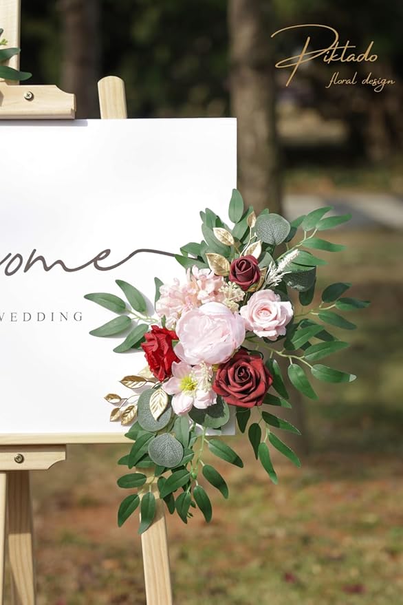 Faux Flower Swag Set of 2 for Wedding Welcome Signs Floral Swag Wedding - Image 8