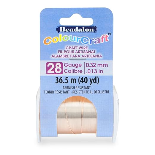 Beadalon ColourCraft Wire, 28 Gauge, Rose Gold Color Silver Plated, 40 yd Spool by Beadalon