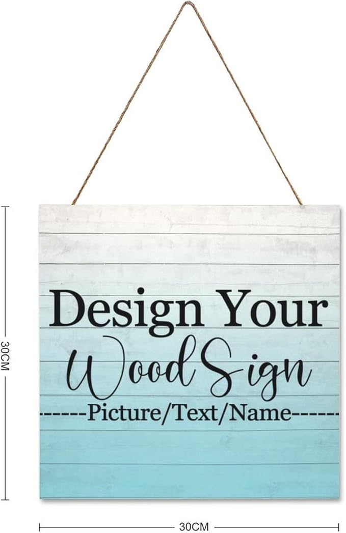 Personalized Hanging Wood Signs, Customized Door Board - Image 3