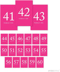 Andaz Press Fuchsia Wedding Table Numbers 41-60, 4x6-Inches Table Number Cards by AndazPress
