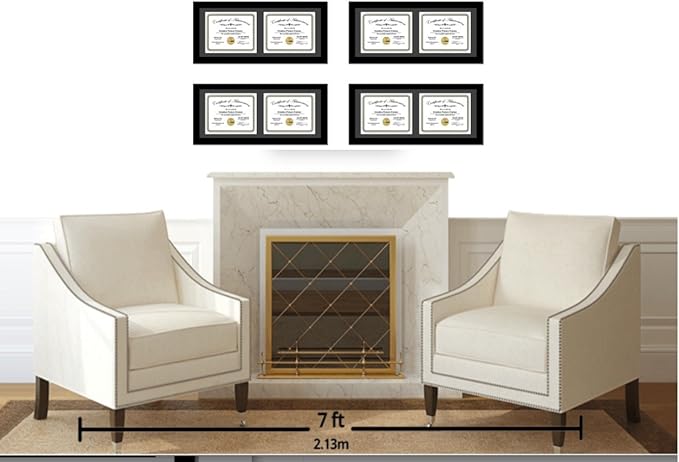 Creative Picture Frames [14x30bk-b Black Horizontal Double Diploma Frame - Image 4