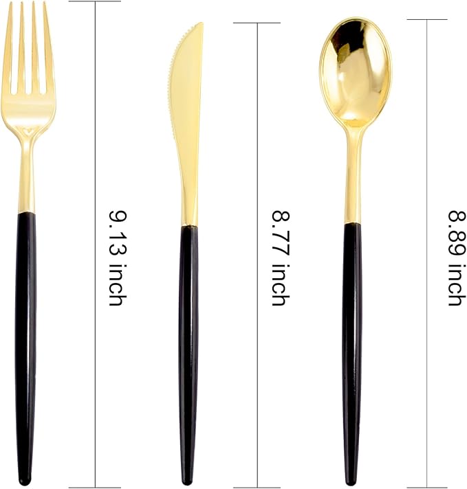 I00000 60 Pack Gold Silverware Set - Image 2