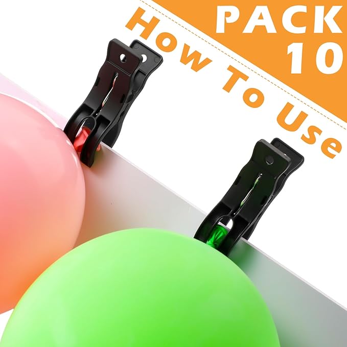 LemonRoad 10 Pack Large Balloon Arch Clips Plastic Transparent Backdrop Spring - Image 5