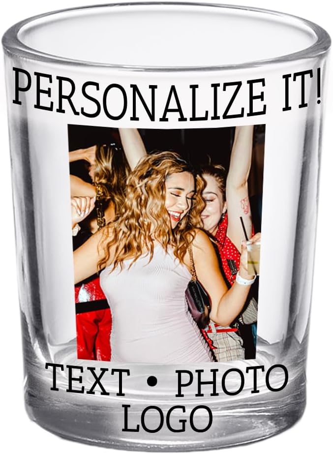21st Birthday Custom Shot Glass 2.5oz, Personalized Picture Funny Party Favor by SpottedDogCompany