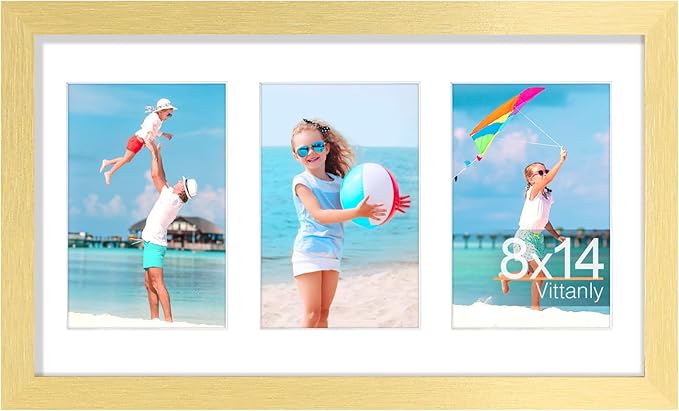 Vittanly 8x14 Picture Frames Collage, Displays 3Pcs 4x6 Pictures by Vittanly