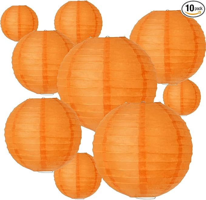 BEISHIDA Orange Round Paper Lanterns Decorative Hanging Asia Chinese Japanese by Beishida