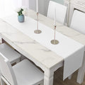 DUALIFE Pure White Table Runner 72 inch Length Soft Color Thick Polyester by DUALIFE