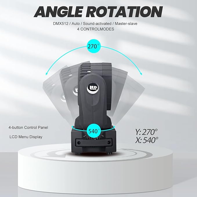 Moving Head Light Beam Wash 12x12W LED Stage Lighting RGBW 4in1 Professional - Image 8