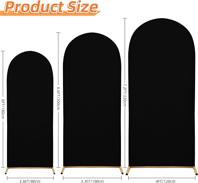 Wedding Arch Covers Arch Backdrop Cover Arch Stand Covers 7.2FT 6.6FT 6FT Set - Image 2