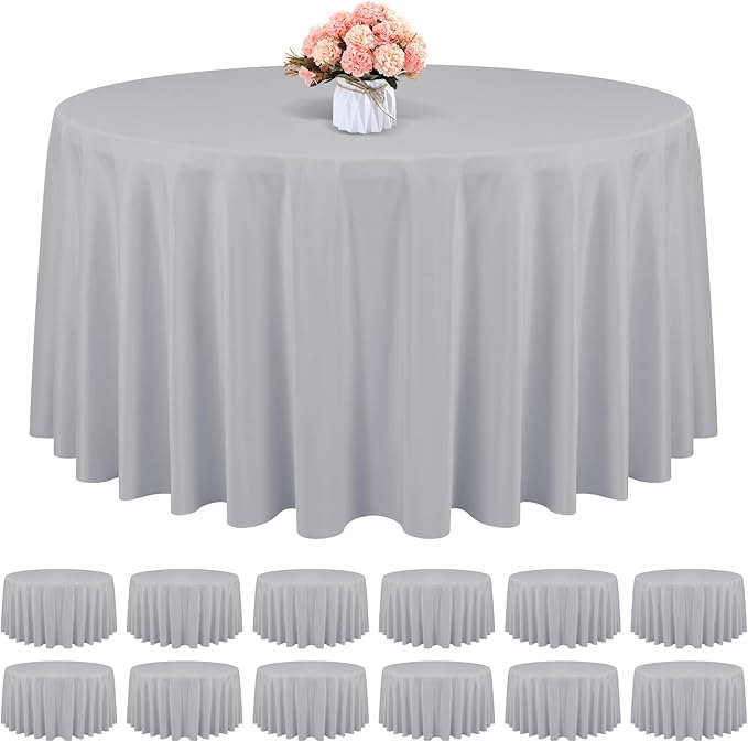 12 Pack Round Tablecloth 90 Inch by REWOMC