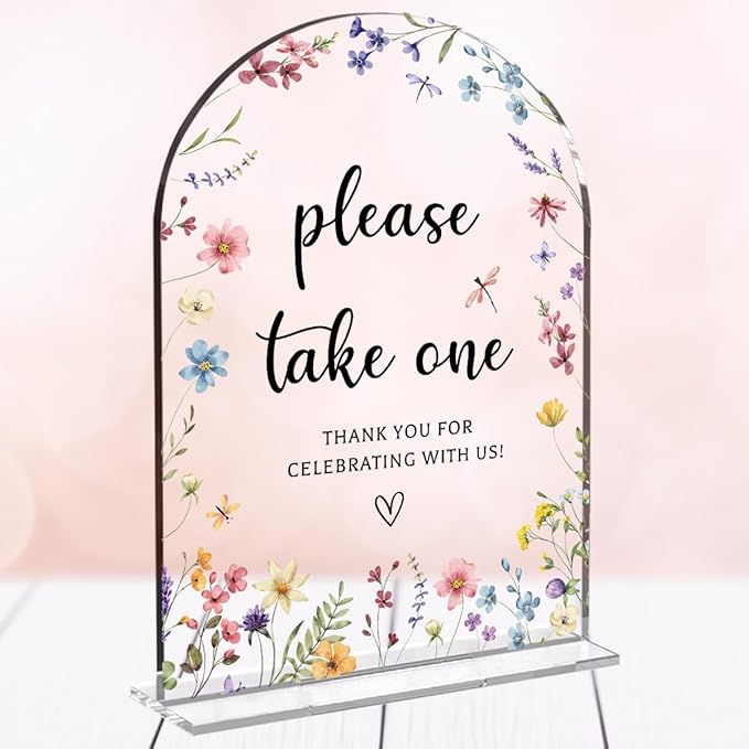 Wedding Sign Decor, Please Take One Sign, 5x7 Inch Arch Acrylic, Wedding Sign by Unknown