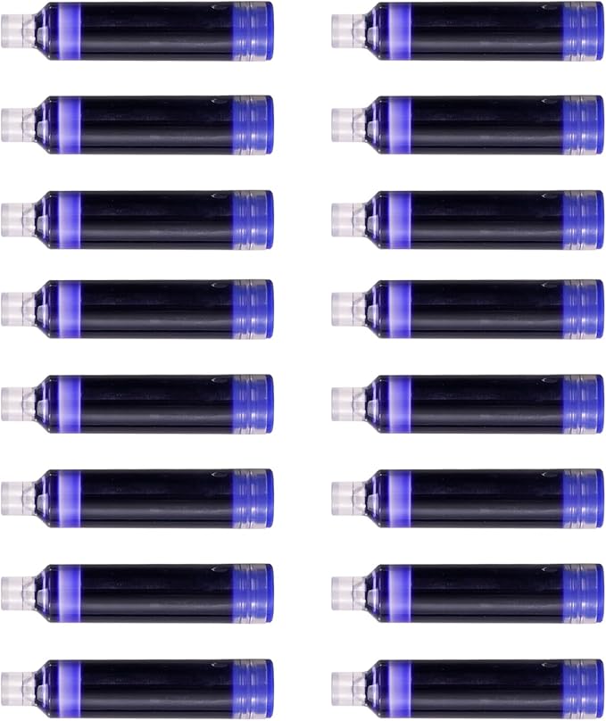 WRITECH Blue Ink Cartridge Set: 16 Ink Cartridges Clictek Fountain Pens - Image 4