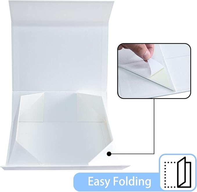 LIFELUM White Gift Boxes 2 Pack 13.85 x 8.35 x 4.45 Large Gift Boxes - Image 3
