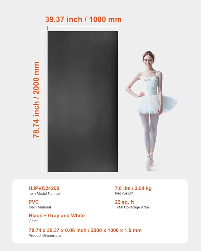 VEVOR Dance Floor, 6.6' x 3' Portable Yoga Mat - Image 7