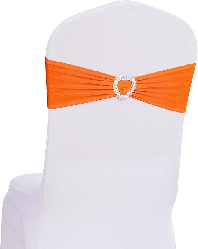 Howhic Pack of 60 Spandex Chair Sashes Bows Stretch Chair Cover Band by Howhic
