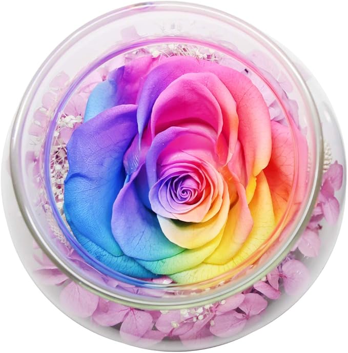 Preserved Real Roses with Colorful Mood Light Wishing Bottle, Eternal - Image 8