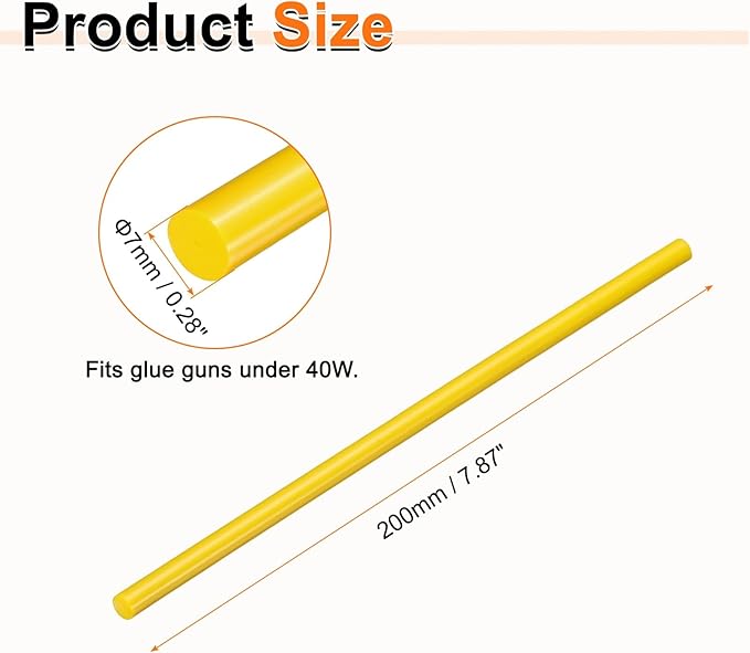 HARFINGTON 10pcs Hot Glue Sticks 0.28" Dia x 7.87" Long EVA Mini Hot Melt - Image 2
