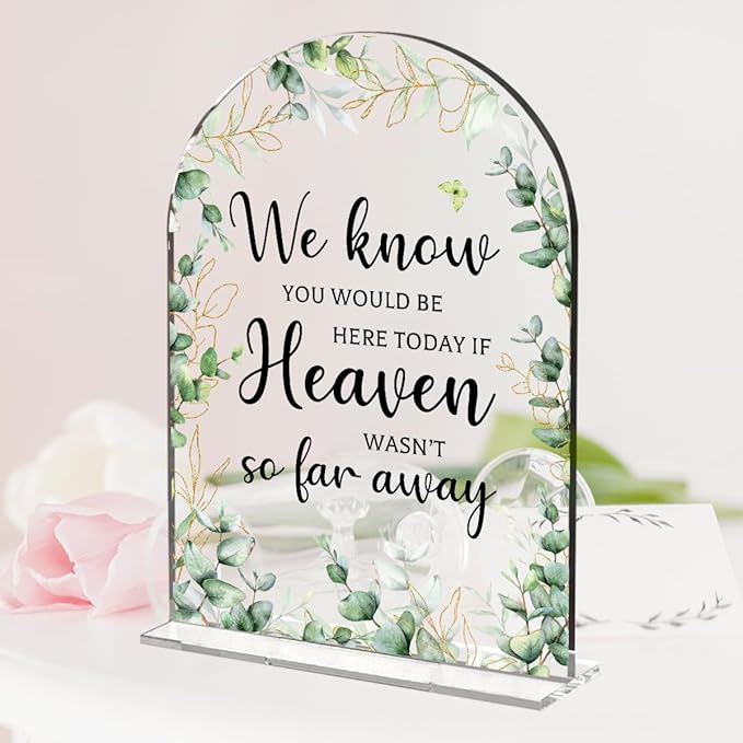 Wedding Memorial Sign，Heaven Wasn't So Far Away Sign，Wedding Supplies 5x7 Inch - Image 4