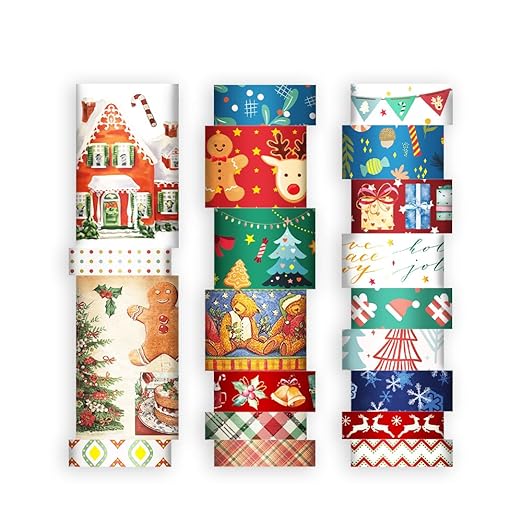20 Rolls Christmas Theme Washi Tape Set, Writable Decorative Tapes - Image 8