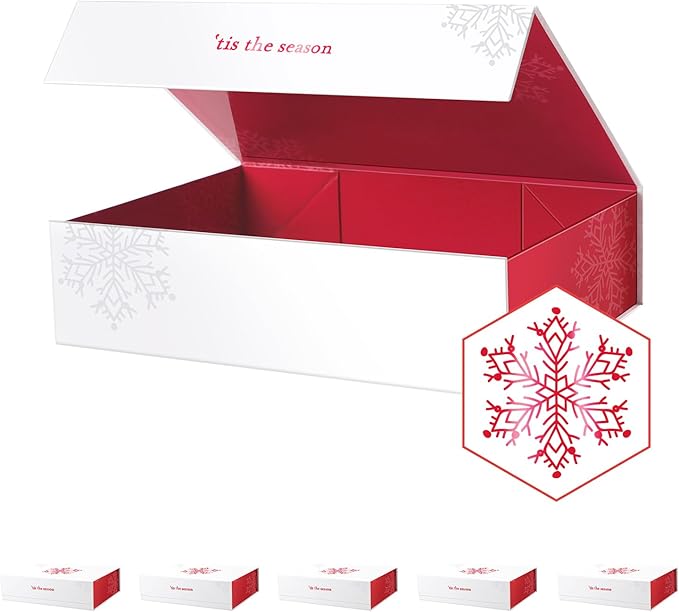 PACKHOME 6 Christmas Gift Boxes 13x9.7x3.4 Inches, Large Gift Boxes by PACKHOME