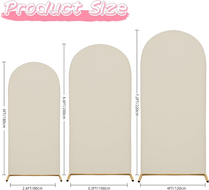 Wedding Arch Covers Arch Backdrop Cover Arch Stand Covers 7.2FT 6.6FT 6FT Set 3 - Image 5