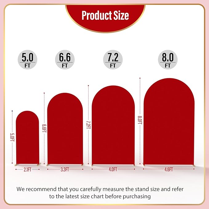LEBENGURU Upgraded 7.2FT Wedding Arch Cover, Round Top Chiara Stand Covers - Image 4