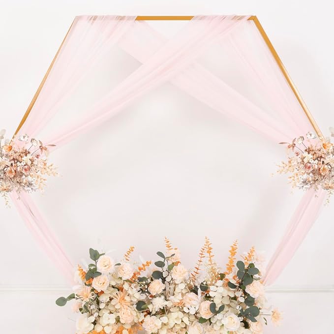 MLMC Blush Pink Wedding Arch Draping Fabric 4 Panels 29" x 20 FT Extra Long - Image 6