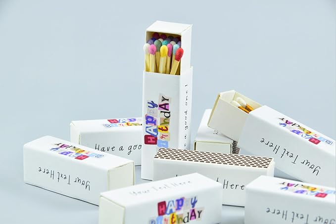 Customizable Birthday Matchboxes – Set of 10 – Fun Birthday Design – Colorful - Image 3