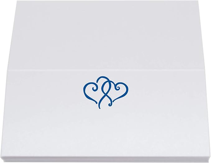 Linked Hearts Place Cards, Royal Blue, Pre-cut and Scored - Image 5